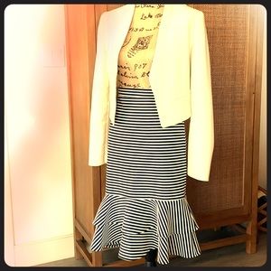 NEW Banana Republic peplum black & white striped skirt